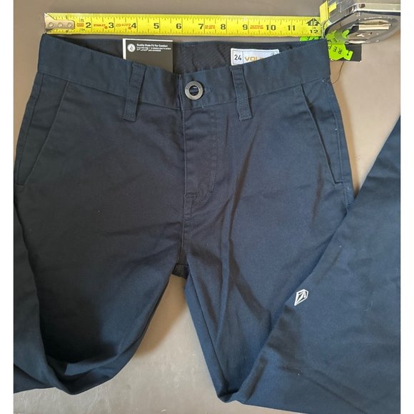 Volcom frickin true to this new navy blue youth pants size 24 uniform - Picture 3 of 10